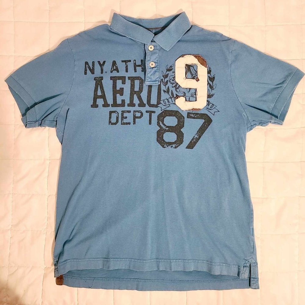 *Vintage* - Men's Large - Aeropostale Polo Shirt - Size L Short Sleeve Collared